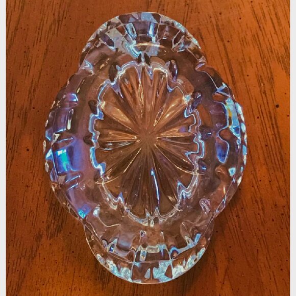 Vintage Clear Glass Oval Glass Ashtray - Picture 6 of 6